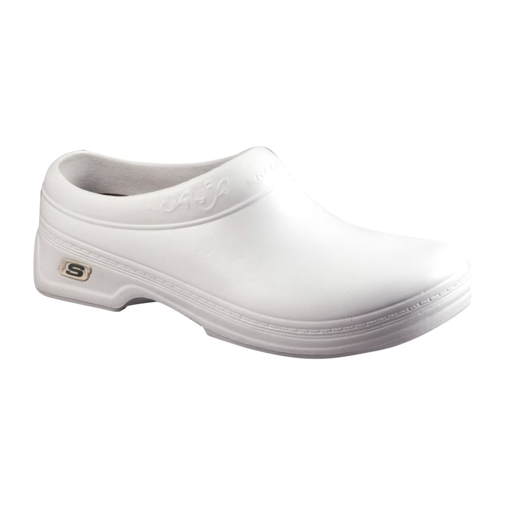 Skechers White Shoes on Skechers Womens Slip Resistant Clog   White