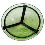 Achla Crackle Glass Bird Bath Bowl and Cradle, Fern Green