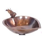 Achla Heart Shaped Bird Bath with Antique Brass Finish