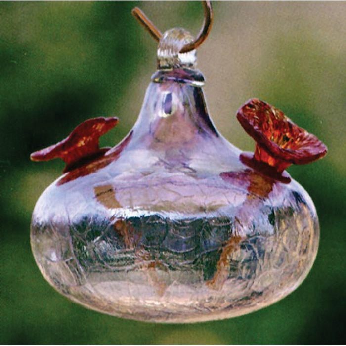 Bird Brain Crackle Hanging Hummingbird Feeder Lavender