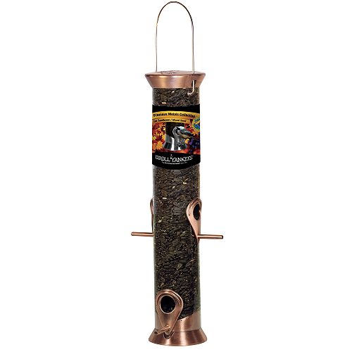 Droll Yankee Precious Metals Copper Sunflower Tube Bird Feeder