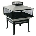 Commerce Global Sourcing Chiminea Square Cast Iron with Mesh Enclosure