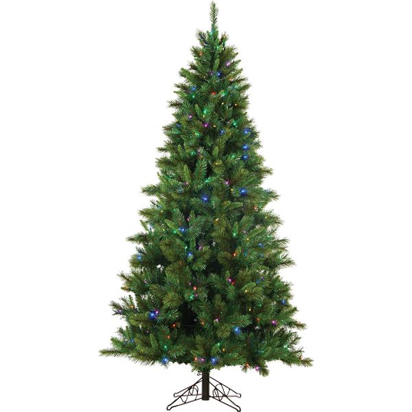 Pine Christmas Tree with multi-colored lights