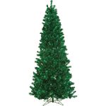 Green Tinsel Christmas Tree with Green Lights