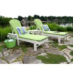 PolyWood Reversible Limelight-Parrot Cushions For South Beach Chaise Lounge