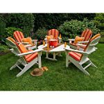 PolyWood South Beach Reversible Adirondack Cushions in Salsa-Tangerine