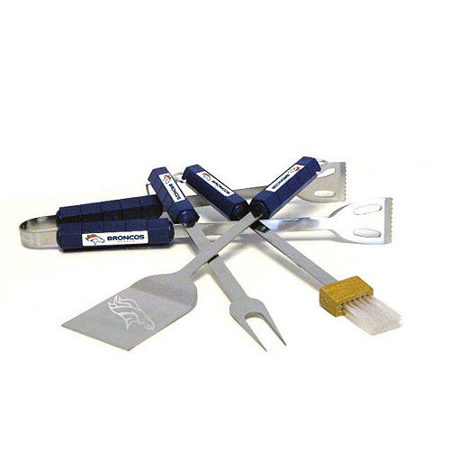 PSS NFL, officially licensed Denver Broncos 4-piece barbecue grill tool set