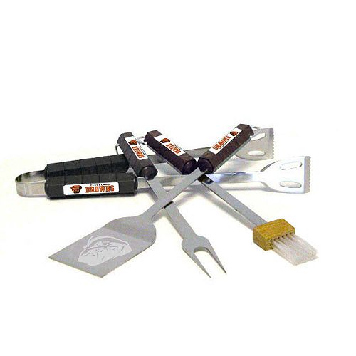PSS NFL, officially licensed Cleveland Browns 4-piece barbecue grill tool set