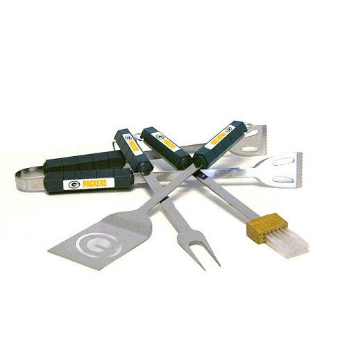 PSS NFL, officially licensed Green Bay Packers 4-piece barbecue grill tool set