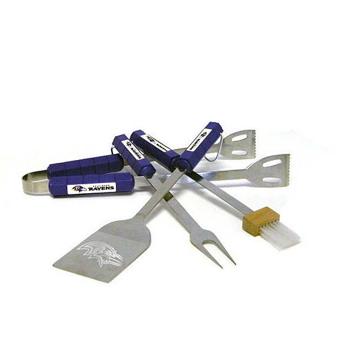PSS NFL, officially licensed Baltimore Ravens 4-piece barbecue grill tool set