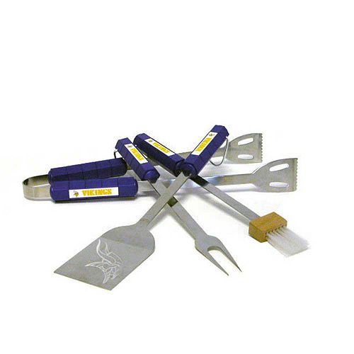 PSS NFL, officially licensed Minnesota Vikings 4-piece barbecue grill tool set