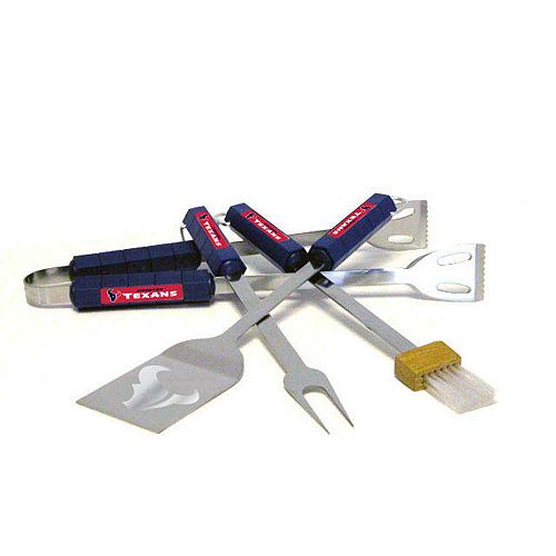PSS NFL, officially licensed Houston Texans 4-piece barbecue grill tool set