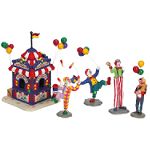 Lemax Village Collection Carnival Ticket Booth With Figurines, Set of 5