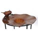 Achla 13-Inch Antique Brass Bird Bath with Metal Birds