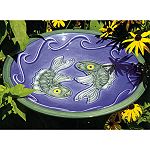 Achla Blue Fish Bird Bath Bowl and Stake