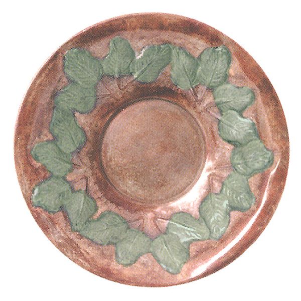 Achla 16-Inch Antique Brass Bird Bath with Green Leaves Threaded