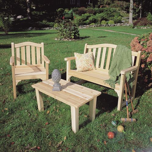 Cedar Looks 4 ft. Patio Camel Back Settee by