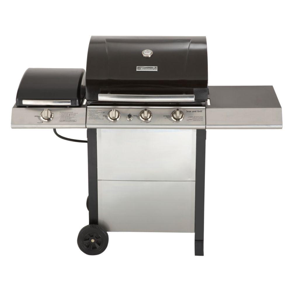 767 sq. in 3 Burner LP Gas Grill with Outdoor Stove and Griddle
