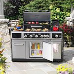 Kenmore Elite Stainless Steel/Black 5 Burner Gas Grill with Refrigerator