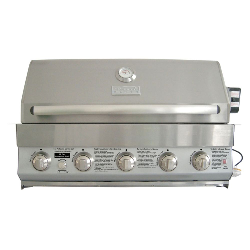 Kenmore 4-Burner Built-In Natural Gas Grill Top with Rear Burner