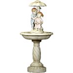 Kids Under Umbrella Fountain