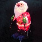 36in Animated Tinsel Skiing Santa