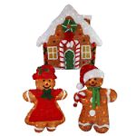 36in. 2D Chenille Gingerbread House Set