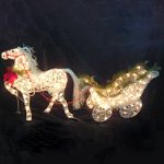 32in White PVC Horse with Carriage