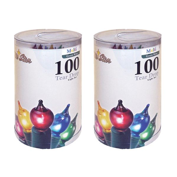 Brite Star Set of 2 100l Tear Drop Shaped multi-colored lights