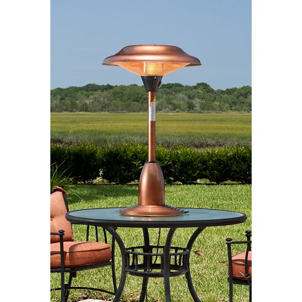 Fire Sense Table Top Round Copper Finish Halogen Patio Heater