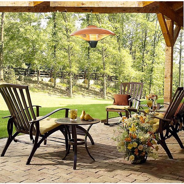 Fire Sense Hanging Copper Finish Halogen Patio Heater