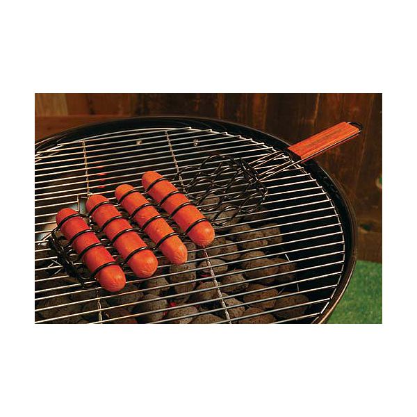 Charcoal Companion Non-Stick Adjustable Sausage Grilling Basket