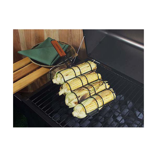 Charcoal Companion Non-Stick Adjustable Corn Grilling Basket