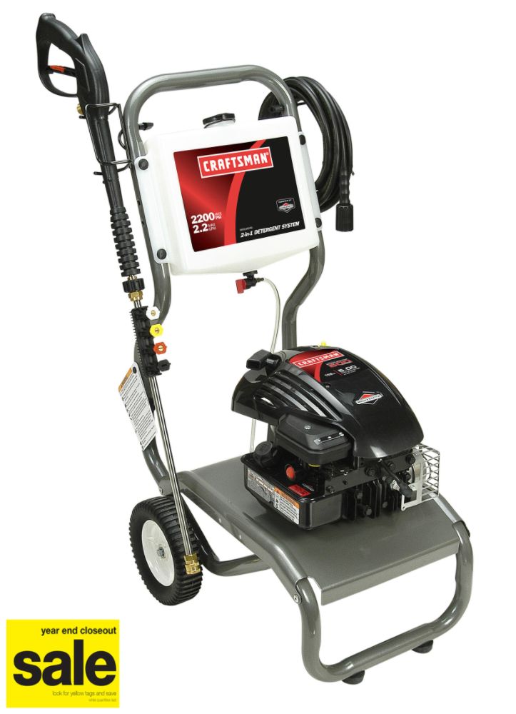Craftsman 2200 psi Pressure Washer Torque Rating 5.0 (158cc) Briggs & Stratton Engine