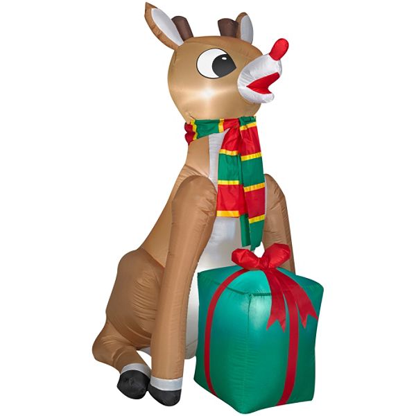 Air Blown Rudolph With Present