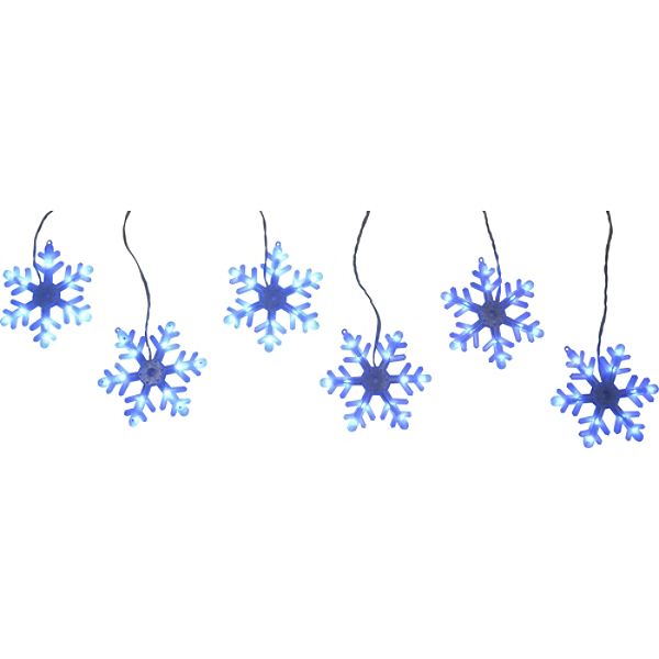 6 x 8in Frosty LED Snowflake Curtain Lights