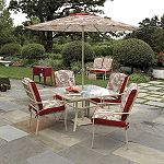 Garden Oasis Cypress 5 PC Cushion Dining Set include: 4 chairs, 1 Table