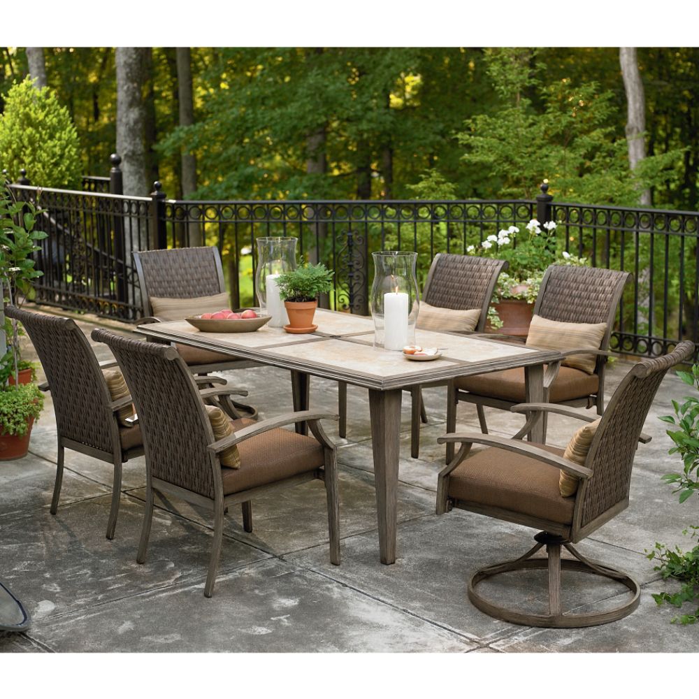 Garden Oasis Nantucket Weathered Look 7-piece Patio Patio Dining Set