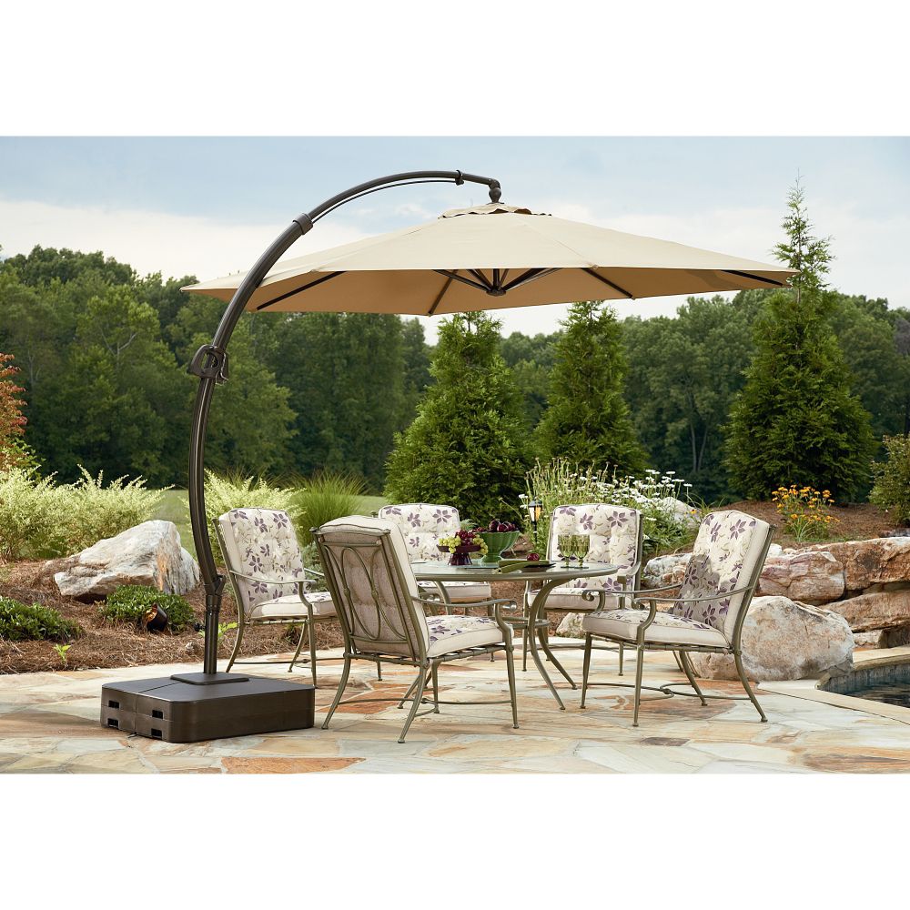 Garden Oasis 11.5 ft. Steel Round Offset Umbrella