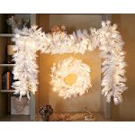 CMI Lites 9 Ft. Prelit Mixed White Fir Garland, Clear Bulbs