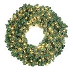 CMI Lites 36 In. Prelit Fir Wreath with Medium Green Tips, Clear Bulbs