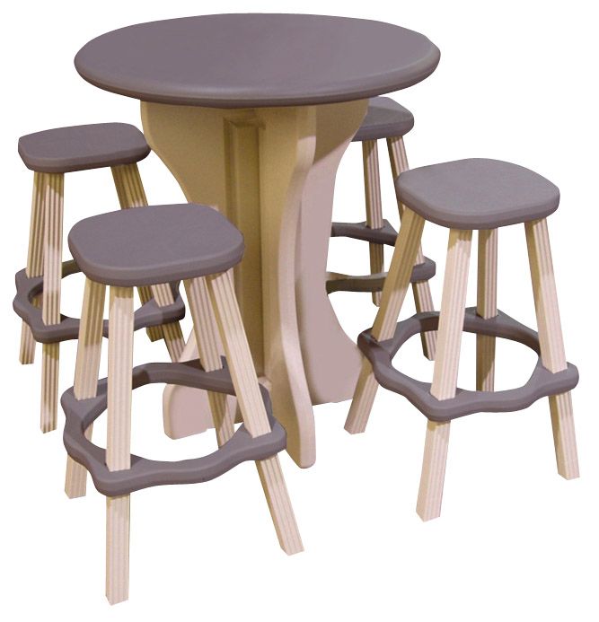Leisure Accents Bistro Table and Bar Stools, Portabello