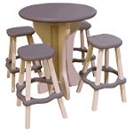 Leisure Accents Bistro Table and Bar Stools, Portabello