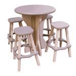 Leisure Accents Bistro Table and Bar Stools, Taupe