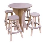 Leisure Accents Bistro Table and Bar Stools, Redwood