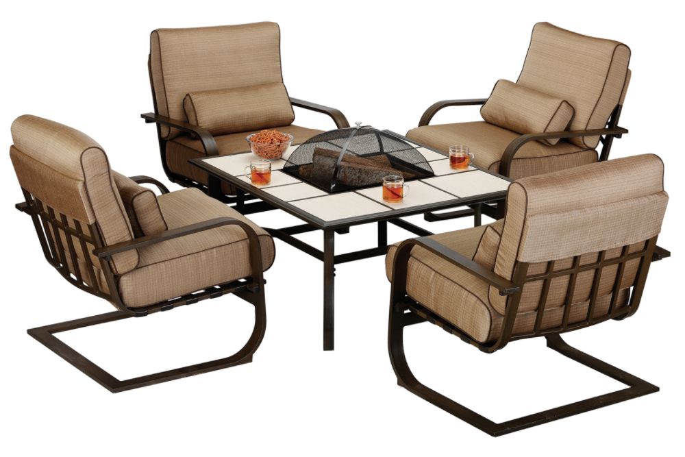 Garden Oasis 5 pc. Deep Seating Group w/Fire Pit Table, Scottsdale
