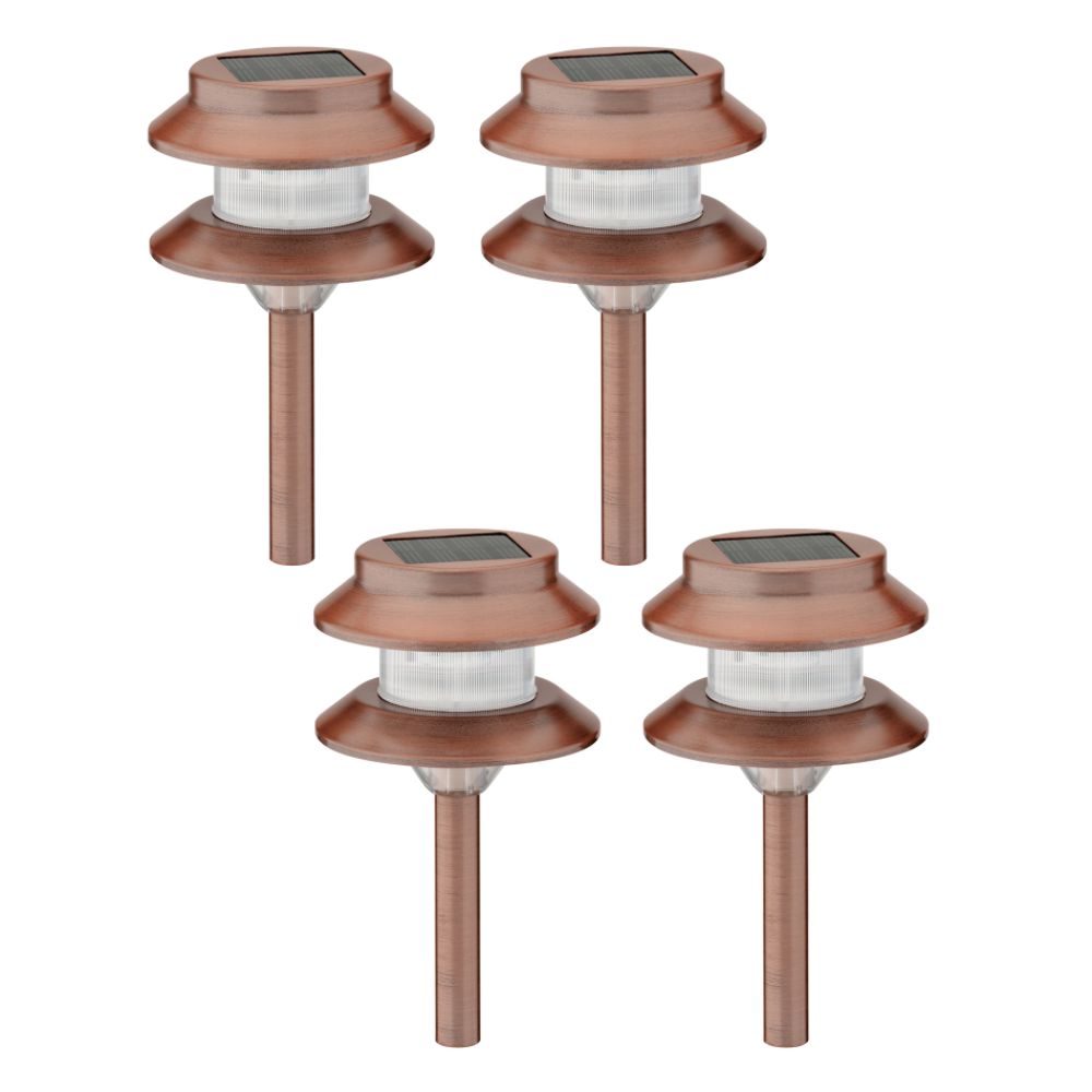 Intermatic Solar Copper Metal Tiered Light, 4-Pack