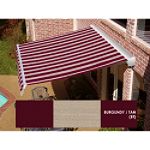 Beauty-Mark Destin Manual Retractable Awnings with Hood - Burgundy/Tan