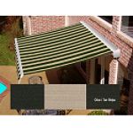 Beauty-Mark Destin Manual Retractable Awnings with Hood - Olive/Tan