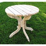 Shine Company Round Side Table - Unfinished